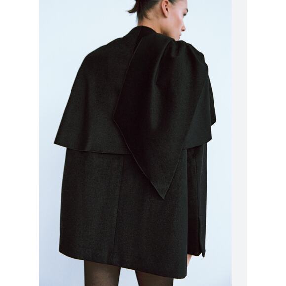 Nwt-Zara- OVERSIZE BLAZER WITH WOOL SCARF-XS/S - Picture 3 of 7